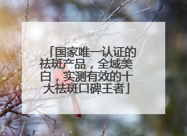 国家唯一认证的祛斑产品，全域美白，实测有效的十大祛斑口碑王者